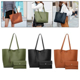 Maxbell Fashion Women Leather Tote Purse Set Shoulder Bag Large Capacity Womens Bags Green
