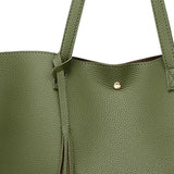 Maxbell Fashion Women Leather Tote Purse Set Shoulder Bag Large Capacity Womens Bags Green