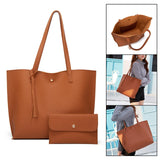 Maxbell Fashion Women Leather Tote Purse Set Shoulder Bag Large Capacity Womens Bags Orange