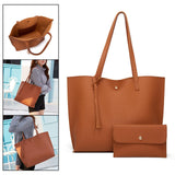 Maxbell Fashion Women Leather Tote Purse Set Shoulder Bag Large Capacity Womens Bags Orange
