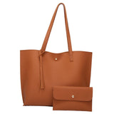 Maxbell Fashion Women Leather Tote Purse Set Shoulder Bag Large Capacity Womens Bags Orange