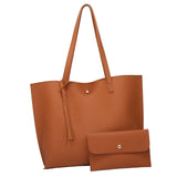Maxbell Fashion Women Leather Tote Purse Set Shoulder Bag Large Capacity Womens Bags Orange