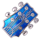 Maxbell cowboy Belt Buckle Men Accessory Texas Replacement Music Guitar Blue