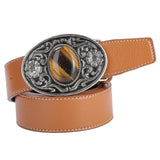 Maxbell Waist Belt for Men Casual 1.5" (38mm) Wide PU Leather Fashion 47" Long Brown