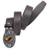 Maxbell Waist Belt for Men Casual 1.5" (38mm) Wide PU Leather Fashion 47" Long Coffee