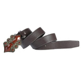 Maxbell Retro Style PU Leather Waist Belt Jeans Pants Business Dress Belt Gift Coffee