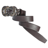 Maxbell Retro Style Men Belt Metal Belt Buckle Casual Waistband Clothes Accessories Brown