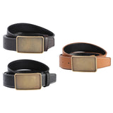 Maxbell PU Leather Waist Belt Metal Buckle Casual Trousers for Boy Women Men Suit Black