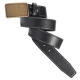 Maxbell PU Leather Waist Belt Metal Buckle Casual Trousers for Boy Women Men Suit Black