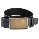 Maxbell PU Leather Waist Belt Metal Buckle Casual Trousers for Boy Women Men Suit Black