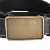Maxbell PU Leather Waist Belt Metal Buckle Casual Trousers for Boy Women Men Suit Black