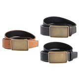 Maxbell PU Leather Waist Belt Metal Buckle Casual Trousers for Boy Women Men Suit Black