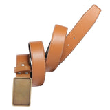 Maxbell PU Leather Waist Belt Metal Buckle Casual Trousers for Boy Women Men Suit Yellow