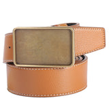 Maxbell PU Leather Waist Belt Metal Buckle Casual Trousers for Boy Women Men Suit Yellow