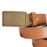 Maxbell PU Leather Waist Belt Metal Buckle Casual Trousers for Boy Women Men Suit Yellow