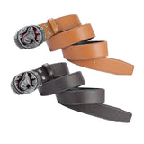 Maxbell Men Waist Belt Wolf Belt Buckle Adjustable Work Business Dress Belt Trousers Yellow