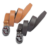 Maxbell Men Waist Belt Wolf Belt Buckle Adjustable Work Business Dress Belt Trousers Yellow