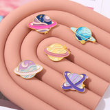 Maxbell 5 Pieces Cute Planet Enamel Pins Set Bag Hat Lapel Pin Alloy Brooch