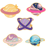 Maxbell 5 Pieces Cute Planet Enamel Pins Set Bag Hat Lapel Pin Alloy Brooch