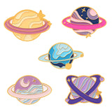 Maxbell 5 Pieces Cute Planet Enamel Pins Set Bag Hat Lapel Pin Alloy Brooch