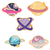 Maxbell 5 Pieces Cute Planet Enamel Pins Set Bag Hat Lapel Pin Alloy Brooch