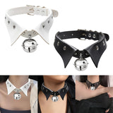 Maxbell Rock Style Choker Collar Necklace Fashion PU Leather for Girls Cosplayer White