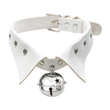 Maxbell Rock Style Choker Collar Necklace Fashion PU Leather for Girls Cosplayer White