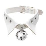 Maxbell Rock Style Choker Collar Necklace Fashion PU Leather for Girls Cosplayer White