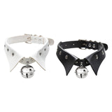 Maxbell Rock Style Choker Collar Necklace Fashion PU Leather for Girls Cosplayer White