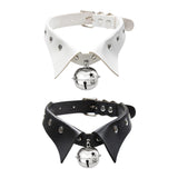 Maxbell Rock Style Choker Collar Necklace Fashion PU Leather for Girls Cosplayer White