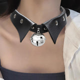 Maxbell Rock Style Choker Collar Necklace Fashion PU Leather for Girls Cosplayer Black