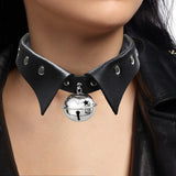 Maxbell Rock Style Choker Collar Necklace Fashion PU Leather for Girls Cosplayer Black