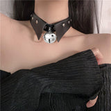 Maxbell Rock Style Choker Collar Necklace Fashion PU Leather for Girls Cosplayer Black