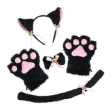 Maxbell Anime Cat Costume Cosplay Headband Headwear Animal Plush Gifts Dress up Black