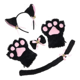 Maxbell Anime Cat Costume Cosplay Headband Headwear Animal Plush Gifts Dress up Black