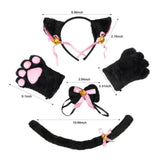 Maxbell Anime Cat Costume Cosplay Headband Headwear Animal Plush Gifts Dress up Black