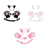 Maxbell Anime Cat Costume Cosplay Headband Headwear Animal Plush Gifts Dress up Black