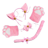 Maxbell Anime Cat Costume Cosplay Headband Headwear Animal Plush Gifts Dress up Pink