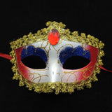 Maxbell Ladies Mardi Gras Masquerade Mask for Party Dress Cosplay Costume Red Blue