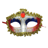 Maxbell Ladies Mardi Gras Masquerade Mask for Party Dress Cosplay Costume Red Blue