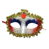 Maxbell Ladies Mardi Gras Masquerade Mask for Party Dress Cosplay Costume Red Blue