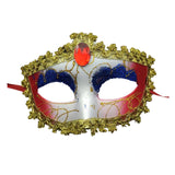 Maxbell Ladies Mardi Gras Masquerade Mask for Party Dress Cosplay Costume Red Blue