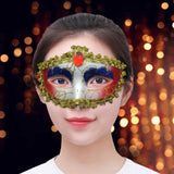 Maxbell Ladies Mardi Gras Masquerade Mask for Party Dress Cosplay Costume Red Blue