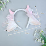 Maxbell Sheep Ears Headband Headdress Christmas Cosplay Kids Adult Headwear Hairband pink