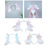 Maxbell Sheep Ears Headband Headdress Christmas Cosplay Kids Adult Headwear Hairband pink