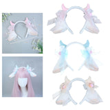 Maxbell Sheep Ears Headband Headdress Christmas Cosplay Kids Adult Headwear Hairband pink
