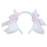Maxbell Sheep Ears Headband Headdress Christmas Cosplay Kids Adult Headwear Hairband pink