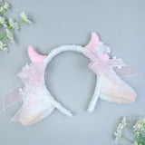 Maxbell Sheep Ears Headband Headdress Christmas Cosplay Kids Adult Headwear Hairband pink