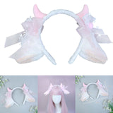 Maxbell Sheep Ears Headband Headdress Christmas Cosplay Kids Adult Headwear Hairband pink