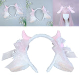 Maxbell Sheep Ears Headband Headdress Christmas Cosplay Kids Adult Headwear Hairband pink